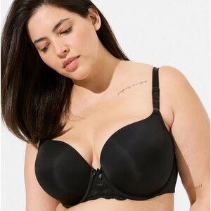 Torrid Curve Black T Shirt Bra Push Up 46 DDD NWT Underwire lace
